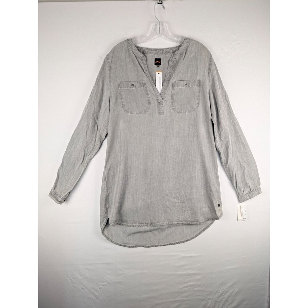 Jag Womens Medium Gray Noah Tunic Long Sleeve Tencel‎ NWT